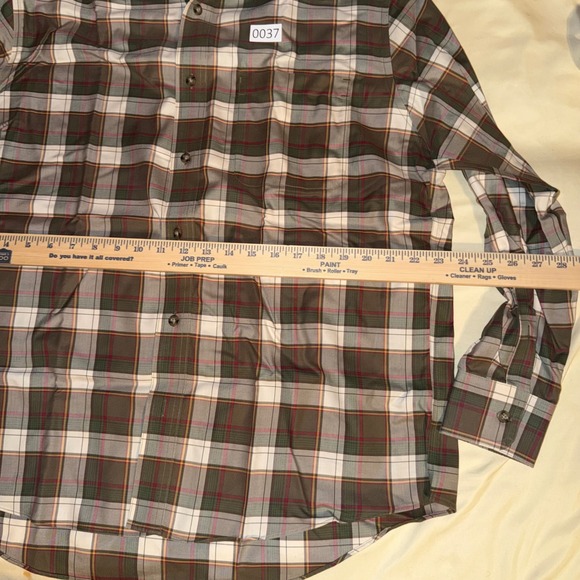 Cabelas Mens Large Long Sleeve Plaid Button Down Shirt Green Brown Outdoor - Picture 2 of 5